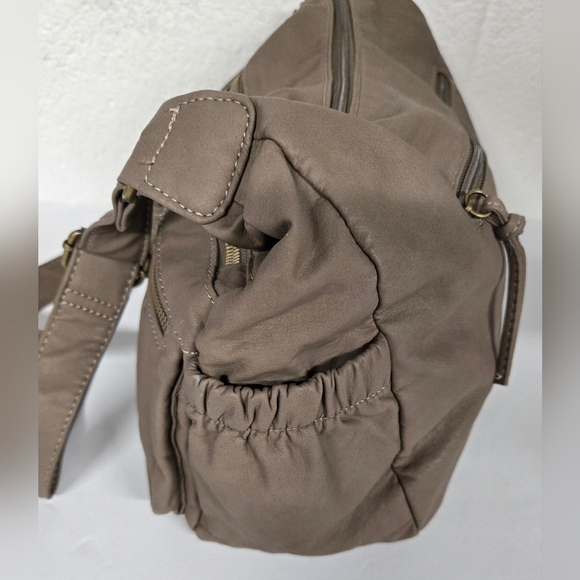 Bueno Double Strap Shoulder Bag Super Soft Faux Leather Taupe CLEAN CONDITION - Picture 6 of 13